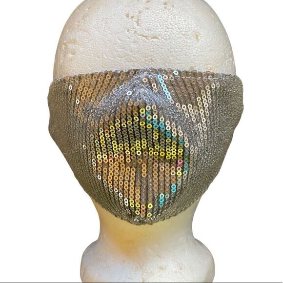 Silver Sequin Mask‎ NWT - Picture 1 of 8
